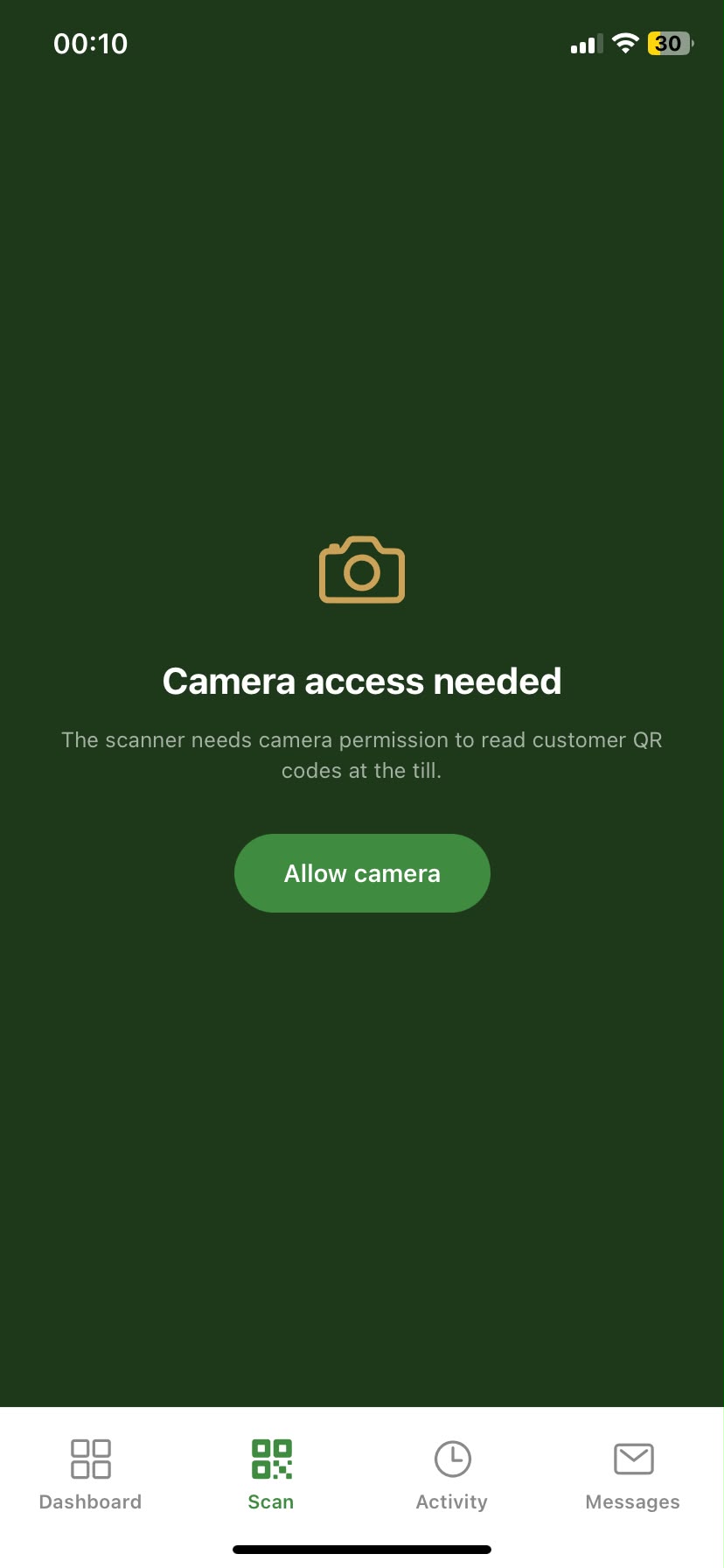 PLNTD manager scanner screen